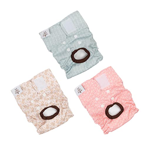 Cutebone Waschbare Hundewindeln für Hündinnen, 3 Stück Wiederverwendbare Hundewindeln, Hochsaugfähige Premium-Windeln für Hündchen Cover