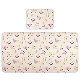 Cute Cartoon Sundown Cherry Ivory Cooling Baby Bed Mattress Protector 28" x 52" Breathable Bed Pads for Kids for Kids