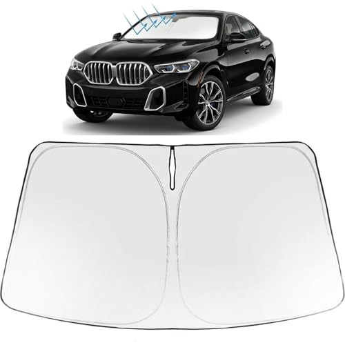 Image of Proadsy Windshield Sun Shade for BMW X6 2020-2026 Foldable Front Sunshade Protector Sun Visor Blocks UV Rays Keep Car Cooler Accessories