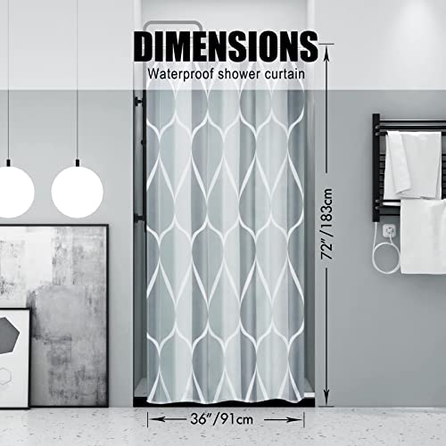 Gelbchu Grey Stall Small Fabric Shower Curtain, Waterproof Design And Polyester, Quick-Drying, Weighted Hem, Short Shower Curtains Set For Bathroom W 36 X H 72, Durable And Washable With 8 Hooks #TOP4
