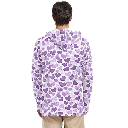 Purple Hearts Day Purple Hearts Men's Sun Protection Hoodies Long Sleeve Cooling Hoodies UPF 50+ Golf Shirt S3