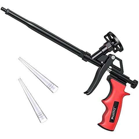 Schaumpistole, Preciva Bauschaumpistole Bauschaum Pistole PU Expanding Foam Gun Dosierpistole aus Metall (rot) Cover