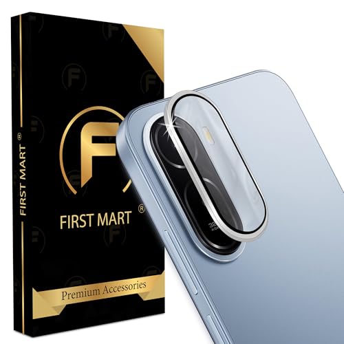 Image of FIRST MART Silver Camera Ring Guard Protector for Redmi A7 Pro | Tempered Glass with Metal Alloy Rings, HD Clear, Scratch Resistant, Case-Friendly | Pack of 1