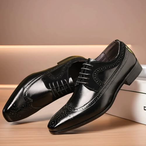 Men's Lace-Up British Style Vintage Brogue Business Formal Shoes Office Wedding Dress Shoes3