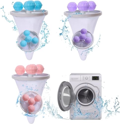 ZSMJAER Laundry Pet Hair Catcher, 3 Piezas Bolsas Para La Colada, Bolsa Atrapa Pelo Lavadora, Filtros de Pelusa de Reutilizables, Atrapapelos Mascota Lavadora, Bolsa de Malla Filtro Pelo Lavadora
