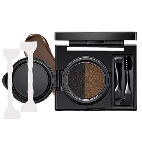 Eyebrow & Eyeliner Cream with Stamp,Multi-functional Double-Headed Eyeliner Stamp,Double-headed Eyeliners Stamp,Double Colour Eyeliners Cream,Eyebrow Stencil Kit (Gray)