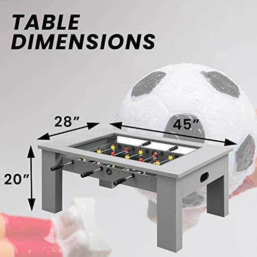 Hanover Foosball Coffee Table With Telescopic Rods And Counterbalanced Players, Grey #TOP1