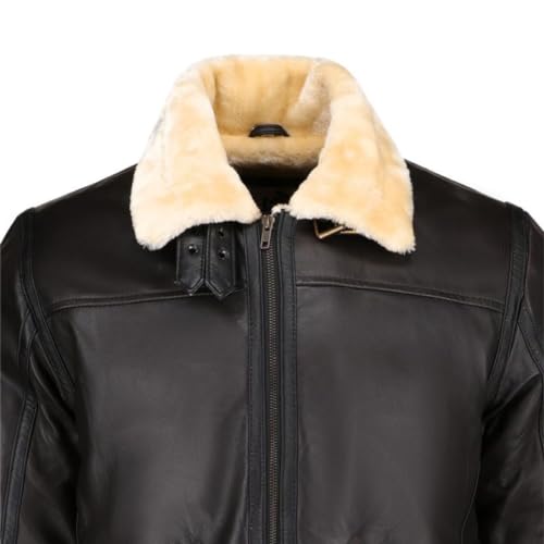 TLC Sheepskin Men's Shearling Aviator Jacket - Genuine Leather B3 Bomber Jacket with Fur - leather jacket with Fur Men4