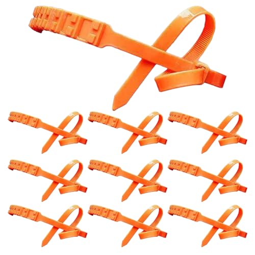 Cadenas de nieve universales de emergencia para neumáticos de nieve, 10 unidades, antideslizantes, con diseño de bridas reutilizables para coches, SUV, camiones, invierno, montaje rápido, solución de