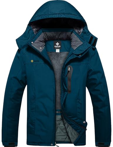 Image of GEMYSE Men's Ski Snow Jacket Warm Winter Waterproof Coat Snowboard Rain Jacket Hooded Windproof Windbreaker