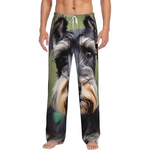 Pantalon de pyjama pour homme imprimé schnauzer polaire poches