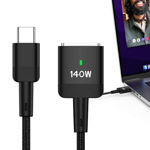 USBC auf MagSafe 3 Kabel[1.83m 140W]PD Schnellladen Typ C auf Magnetisch 3 Ladekabel Kompatibel mit MacBook Pro M1 2021/M2 2023(14/16)MacBook Air M2 (13/15)M3/M3 Pro/M3 Max 2024 M4 2025