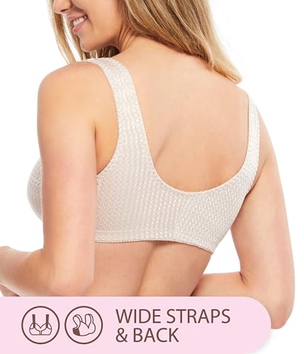 Carole Martin Full-Freedom Comfort Front Closure Bra for Women, Wireless