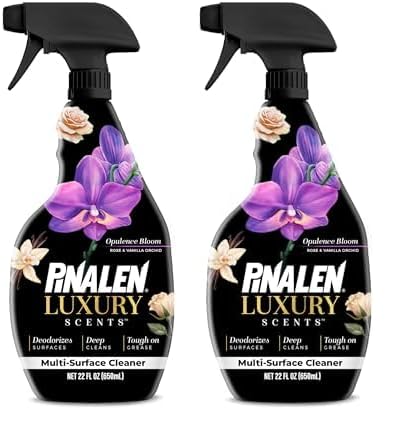 PINALEN Luxury Scent Spray Multipurpose Cleaner - Deep Cleans, Long Lasting Scent - Multisurface Bathroom & Kitchen Cleaner Supplies - Opulence Bloom (22 Fl. Oz) (Pack of 2)