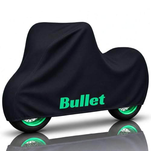 Image of Puroma-Pro Heavy Duty Waterproof Bike Cover Compatible for Bullet Bikes - Outdoor Motorcycle Cover Windproof Buckle, UV Protection & Dust Resistant Full Body Cover
