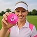 Ghost Pink Funny Golf Balls for Women – Shocked Emoji Face, High-Visibility Pink, Sleeve of 3 Novelty Practice Balls, Cute Golf Gift for Her, Ladies & Girls