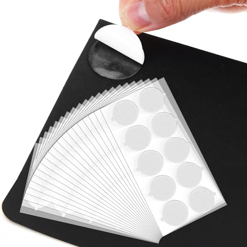 HJZHII 200PCS Double Sided Tape for Acoustic Foam Panels, 1in Round Double Sided Table Cloth Clips Removable Acoustic Foam Panels Tape Mounting Tapes Strong Adhesive Clear Sticker for DIY Craft