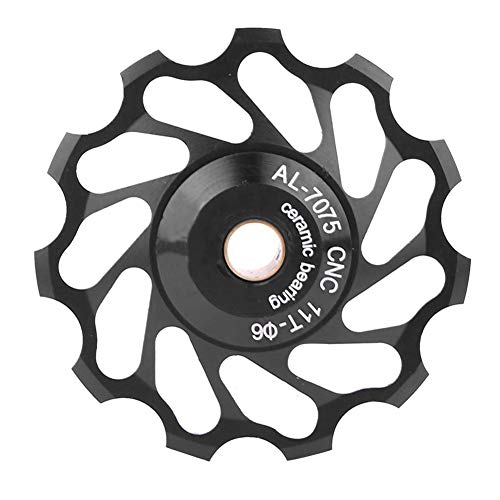 Keenso Aluminium Alloy Derailleur Pulley Universal Bike 11T Metal Rear Guide Wheel Ceramics Bearing Derailleur Pulley For Bicycle (Black) #TOP3