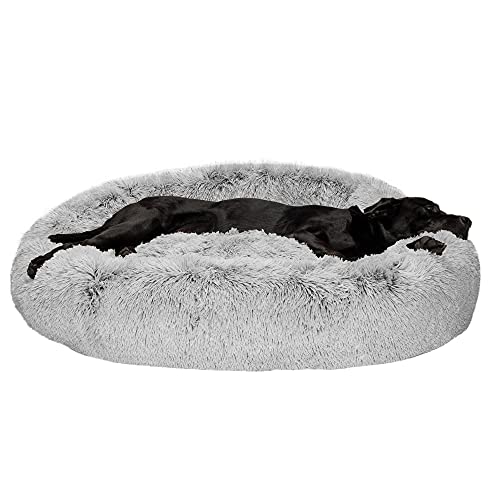 Furhaven 45' Round Calming Donut Dog Bed for Large...