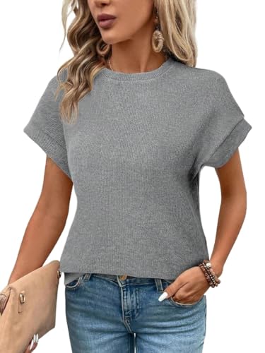 Casual Short Sleeve T-Shirt with Batwing Sleeve Trendy Tops