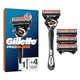 Gillette ProGlide Maquinilla De Afeitar Para Hombre, 1 Mango De Maquinilla De Afeitar Gillette + 4 Recambios Para Máquina De Afeitar, Diseñada Para Un Afeitado Apurado, Con Banda Lubricante
