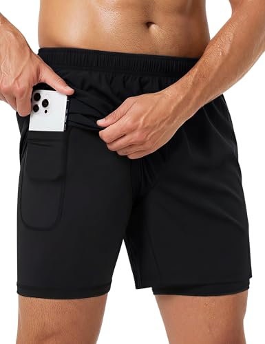 MAXCK Men's 2 in 1 Running Shorts
