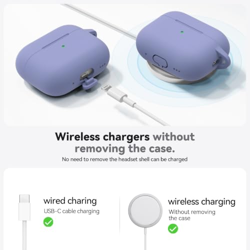 Image of Ljusmicker for AirPods Pro 3 Case 2025 with Cleaner Kit,Soft Silicone Protective Cover for Apple AirPods Pro 3rd Generation Cases for Women Men,for AirPod Pro 3 Cover with Keychain-Lavender
