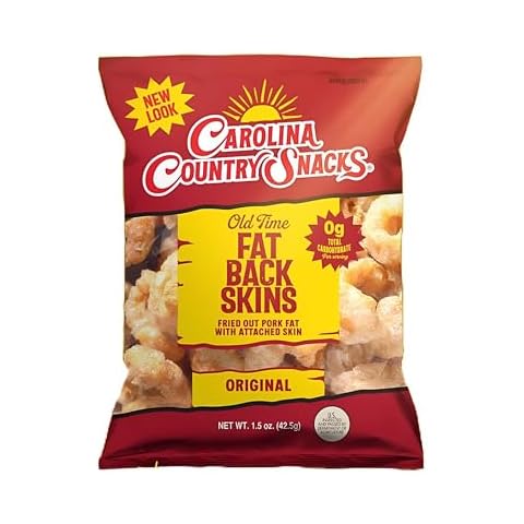 Old Time Fat Back Skins Chicharron (Strips) Plain 12 bags (3.5 oz) Cover