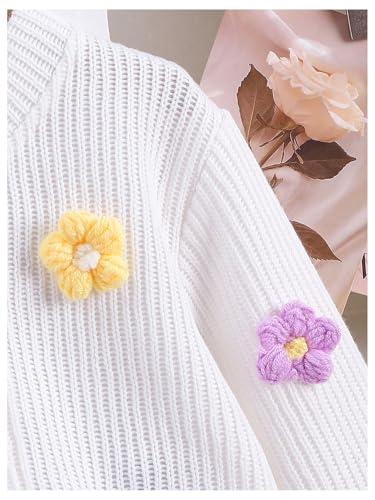 Image of WDIRARA Toddler Girl's 2 Piece Outfits 3D Flower Button Down Cardigan and Pleated Aline Skirts Set