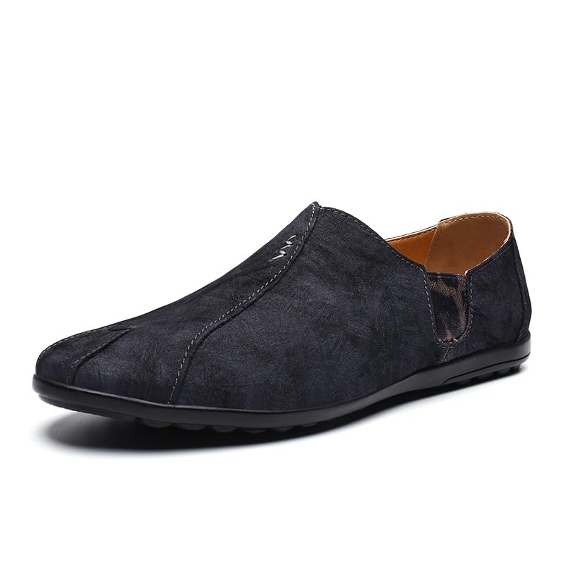 Loafers for Men Retro Printing Leather Loafers Flexible Comfortable Slip Resistant Classic Slip-ons2