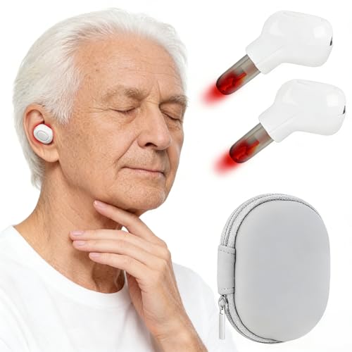 2026 Upgraded Red Light Therapy for Ears & Nose 650nm LED Ear & Sinus Wellness Device Hands-Free Lightweight & Portable for Home Work & Travel (White)