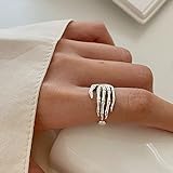 💎 Detalles del tamaño: se puede usar como un anillo normal o como un anillo para el dedo medio, cómodo de llevar. Este anillo súper elegante es perfecto para apilar o usar solo.