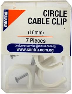 Mintra 94459 Multicolored Round Plastic Cable Clips F-16 7-Piece Pack, Robust Solution for Long-Distance Cable Management in Home and Office