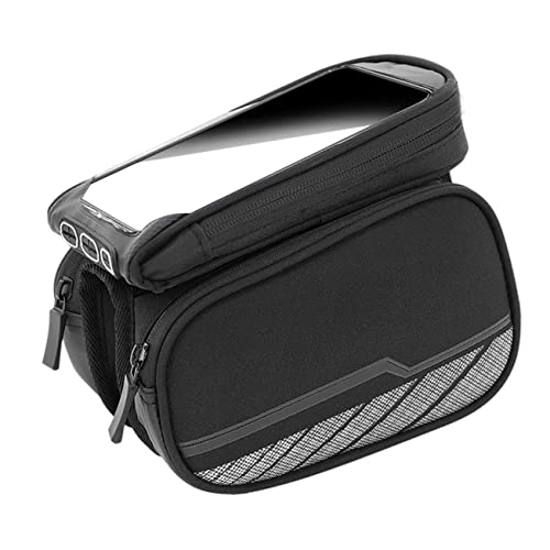 Pochette de guidon pour vélo avec support de téléphone tactile noir