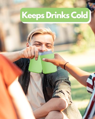 image for PartyPrints 25 Pack Lime Green Blank Can Cooler Sleeves, Customizable 