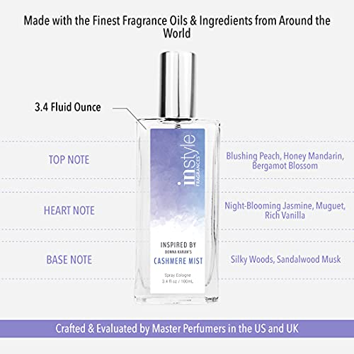 Instyle Fragrances | Inspired By Donna Karan's Cashmere Mist | Women’s Eau De Toilette | Vegan, Paraben Free, Phthalate Free | Never Tested On Animals | 3.4 Fluid Ounces #TOP6
