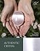 KALIFANO Selenite Palm Stone with Healing & Calming Effects - High Energy Selenita Satin Spar Worry Stone Used for Cleansing and Protection (Information Card Included)