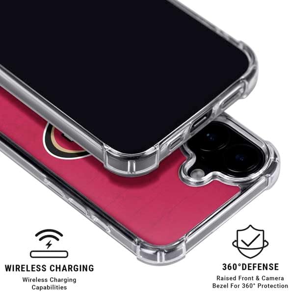 Skinit Clear Phone Case Compatible with iPhone 17 - Officially Licensed NFL San Francisco 49ers Distressed Design