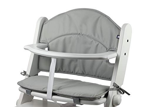 Tinydo® Hochstuhl-Sitzkissen optimal für Geuther Swing und ähnliche Treppenhochstühle mit Memory-Schaum-Dämpfung Sitzverkleinerer-Auflage für Babystühle rutschfest pflegeleicht (hellgrau) Cover