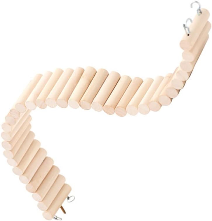 Birds Climbing Ladder Toy for Parrots and Hamsters Natural Wood Design Easy Installation for Bird Cages and Animal Play Areas Long