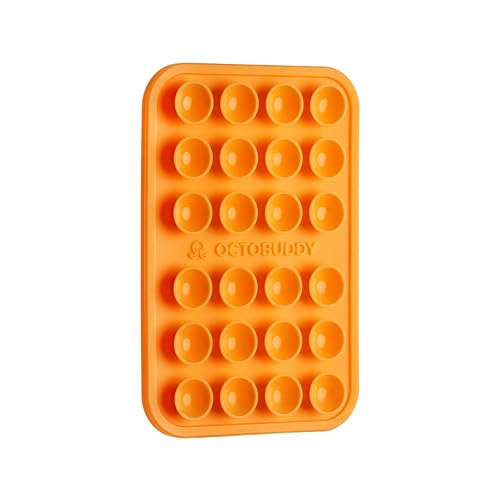 Image of OCTOBUDDY - Silicone Case Suction Phone Case Adhesive Mount - Hands-Free, Strong Grip Holder For Selfies & Videos - Durable, Easy To Use - iPhone & Android Compatible - 2.25? X 3.25?, Marigold