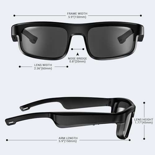 Lvtel M8 PRO Smart Glasses, Polarized Bluetooth Sunglasses thumb #3