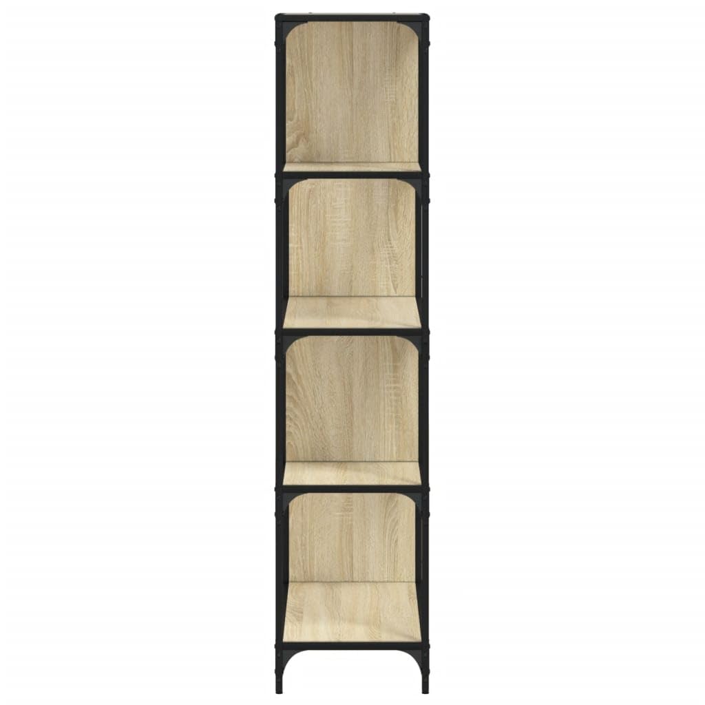 Libreria in rovere Sonoma, 4 ripiani, 139 x 33,5 x 149 cm, divisorio per soggiorno, ufficio, camera da letto, cameretta dei bambini e corridoio