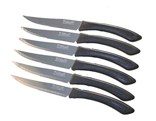 De Luca Coltelli Set 6 Coltelli Da Tavola De Luca Bianchi - Lama In Acciaio Inox, Puntati, Per Bistecca Set Coltelli De Luca Acciaio Inox