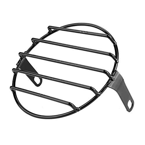 Aramox 7.09inch Black Retro Motorcycle Headlight Cover Motorcycle Headlight Grill Round Cover Mask