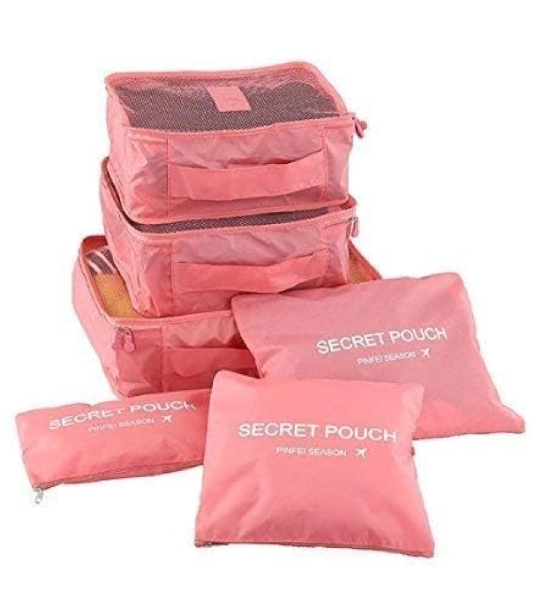 6 in 1 Polyester Travel Bag Packing Cubes Set for Organizing