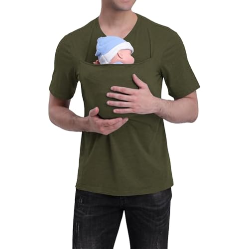 Kangaroo Shirt for Dad and Baby, Dad Shirt Baby Carrier, Men&Women Carrier Shirts V Neck Long Sleeves2