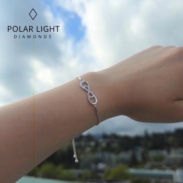 Image of Polar Light Signature Canadian Diamond Charm Bracelet in .925 Sterling Silver - Choice of Rolo or Paperclip Style Chain