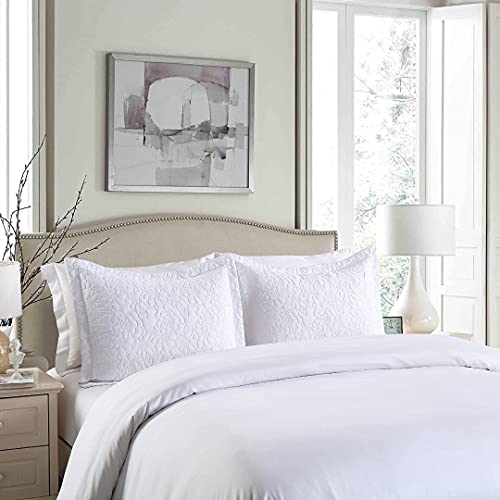 MarCielo 2 PCS Embroidered Pillow Shams, Decorative Microfiber Pillow Shams Throw Pillow Covers, Rose RP(Standard)