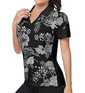Little Beauty Women's Golf Polo T Shirts Short Sleeve Collared Lightweight Athletic Print Tennis ...